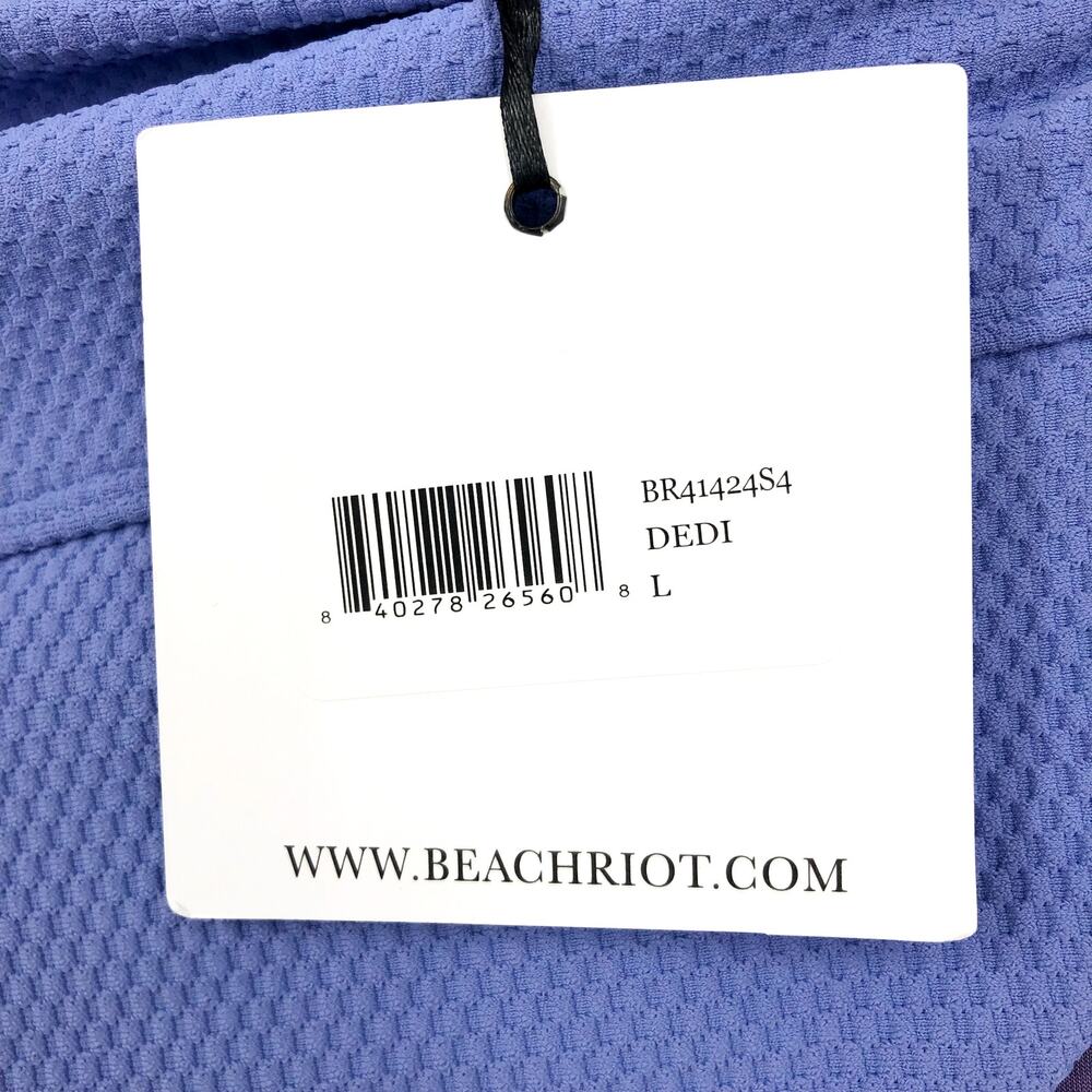BEACH RIOT Women's Highway Bikini Bottom Large Purple Periwinkle Waffle NWT - Picture 10 of 12